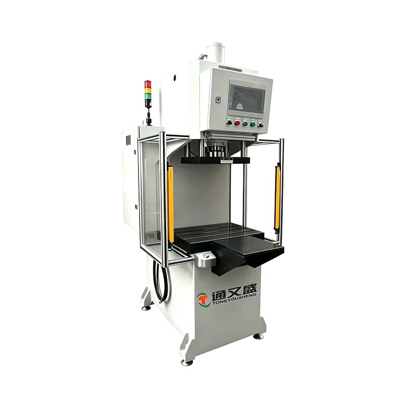 Máquina prensadora servohidráulica CNC de una sola columna con bastidor en C